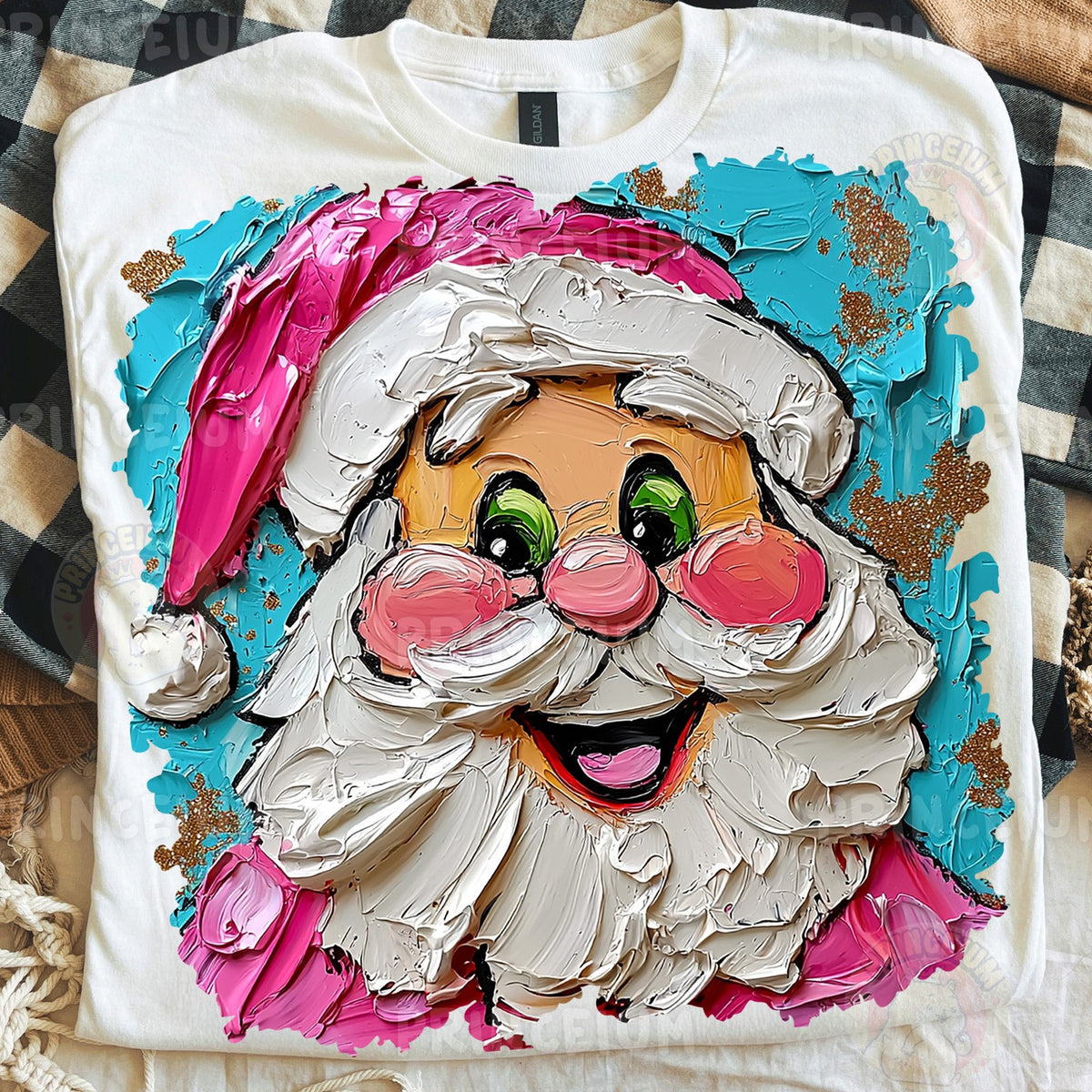 Painted Pink Santa Face