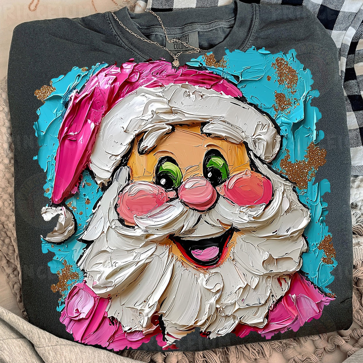 Painted Pink Santa Face