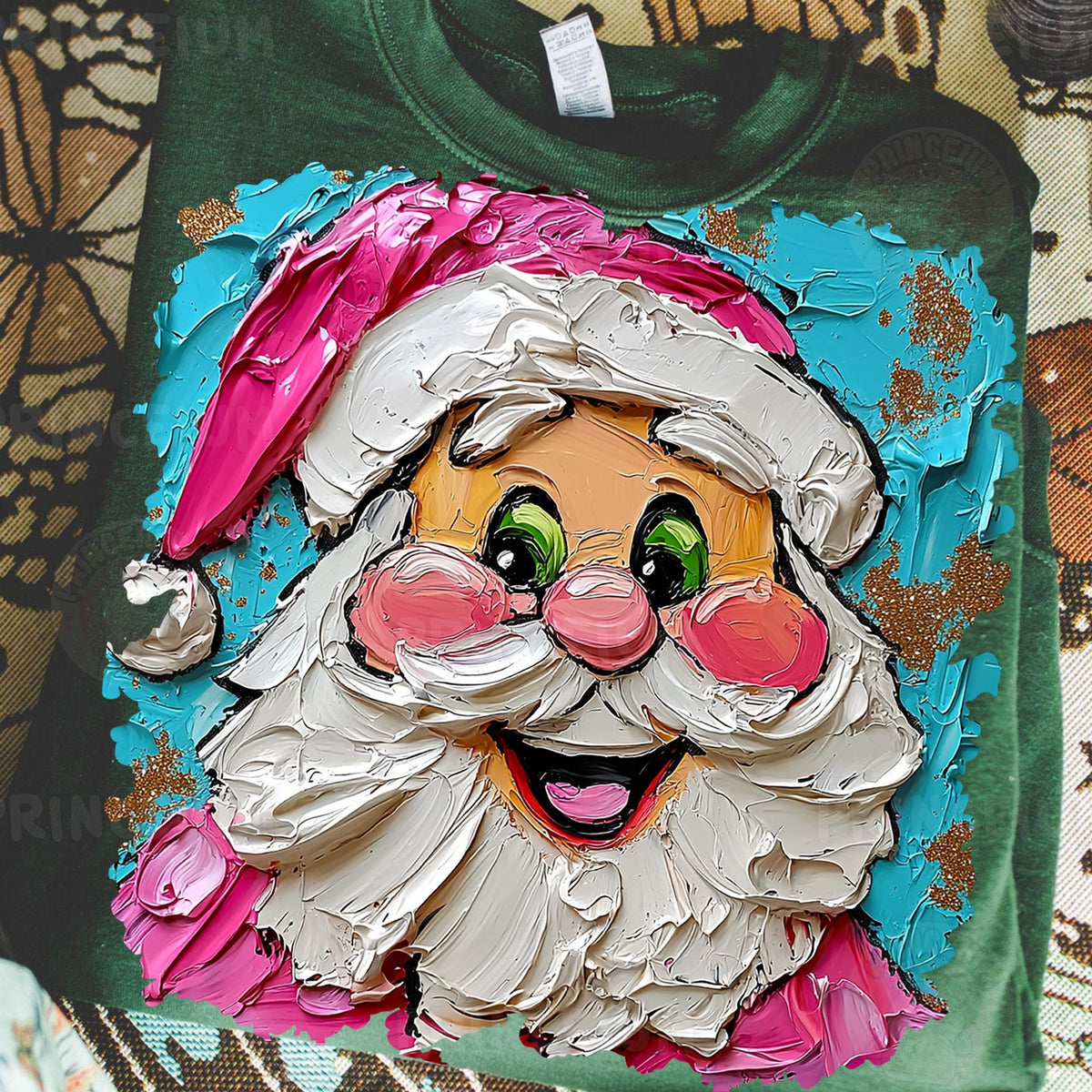 Painted Pink Santa Face