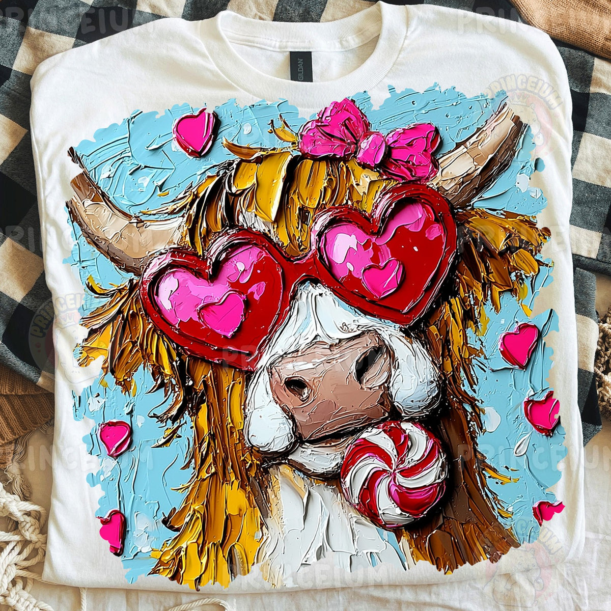 Highland Cow Valentine Hearts