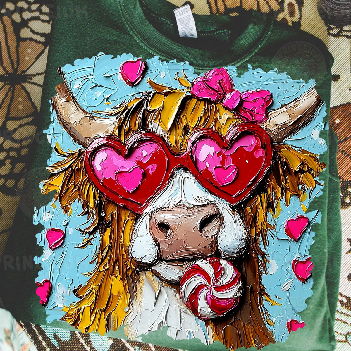 Highland Cow Valentine Hearts