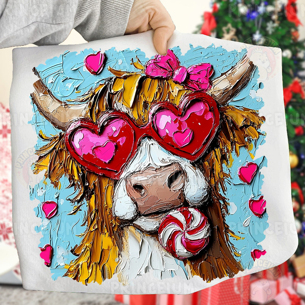Highland Cow Valentine Hearts