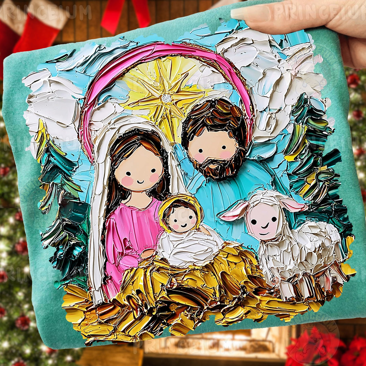 Textured Nativity Holy Family