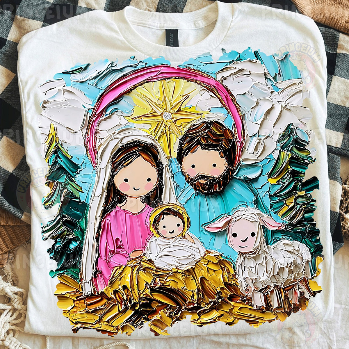 Textured Nativity Holy Family