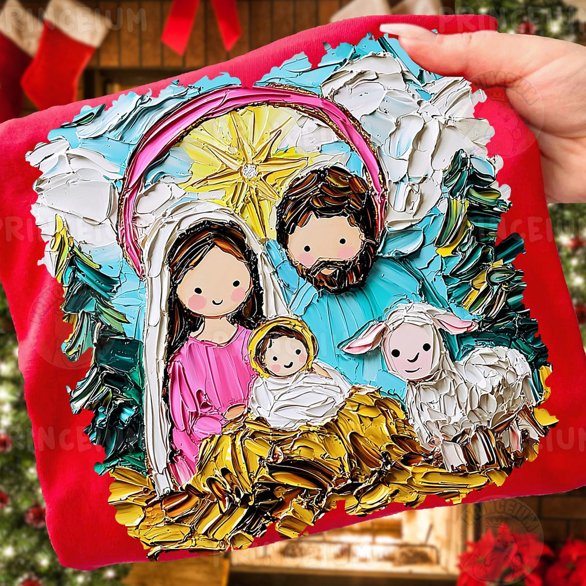 Textured Nativity Holy Family