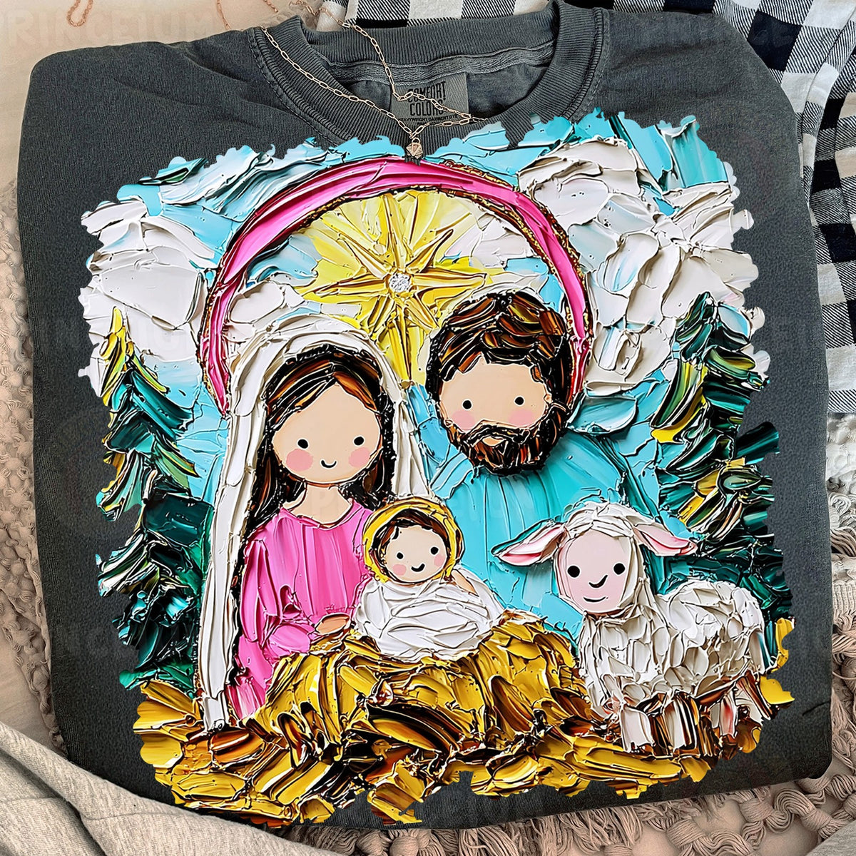 Textured Nativity Holy Family