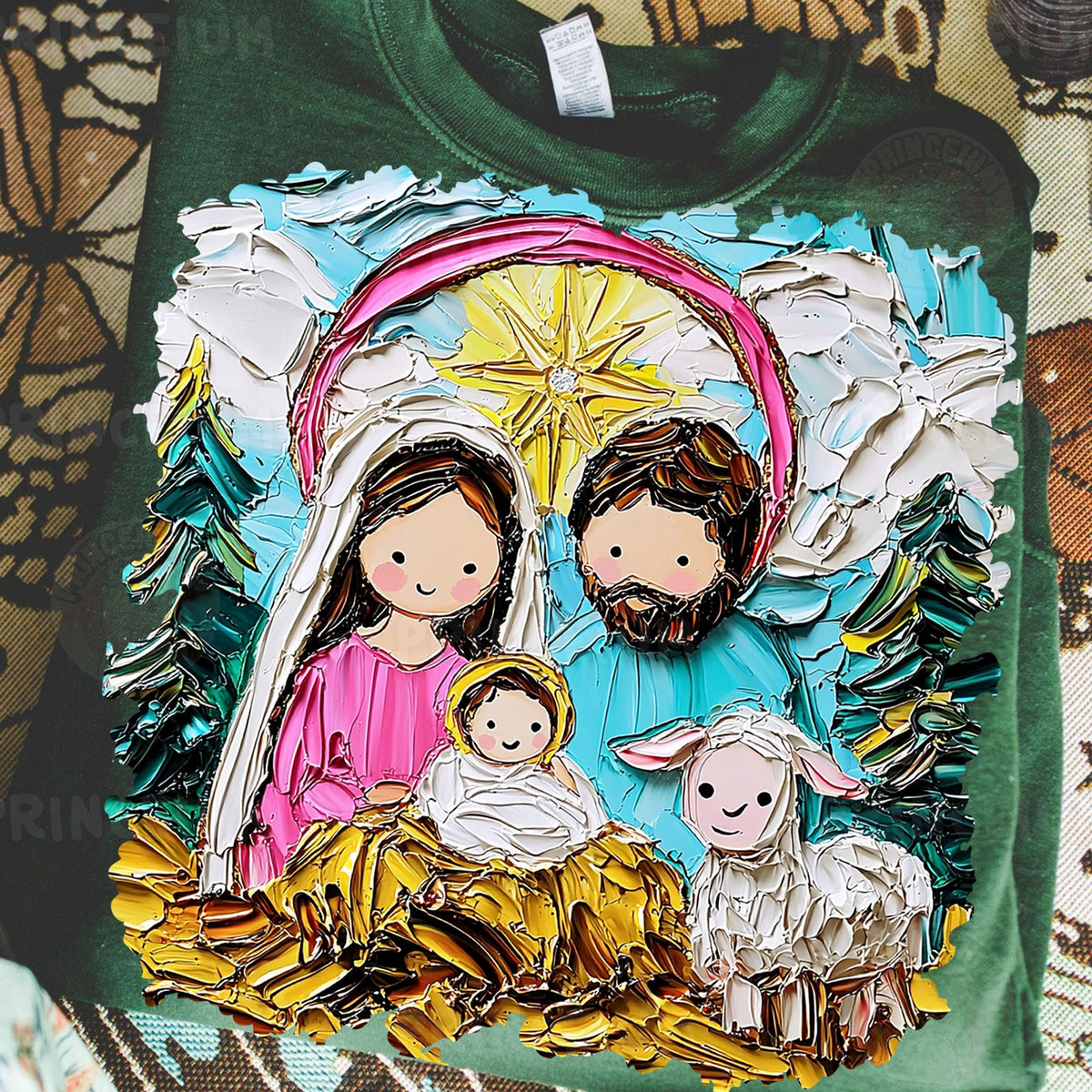 Textured Nativity Holy Family