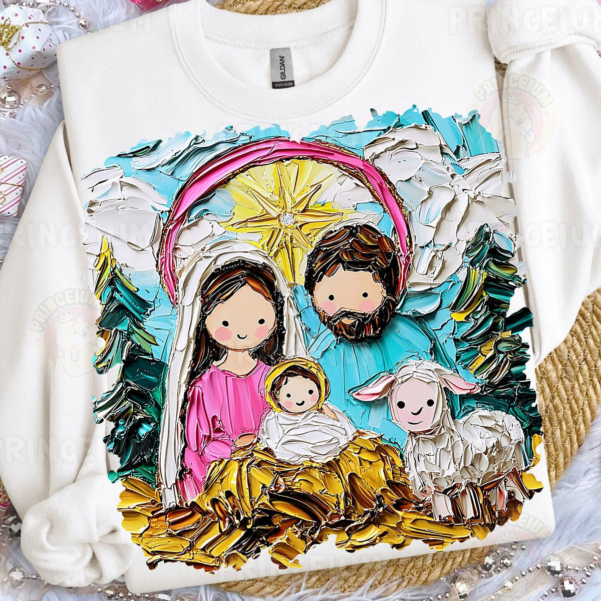 Textured Nativity Holy Family