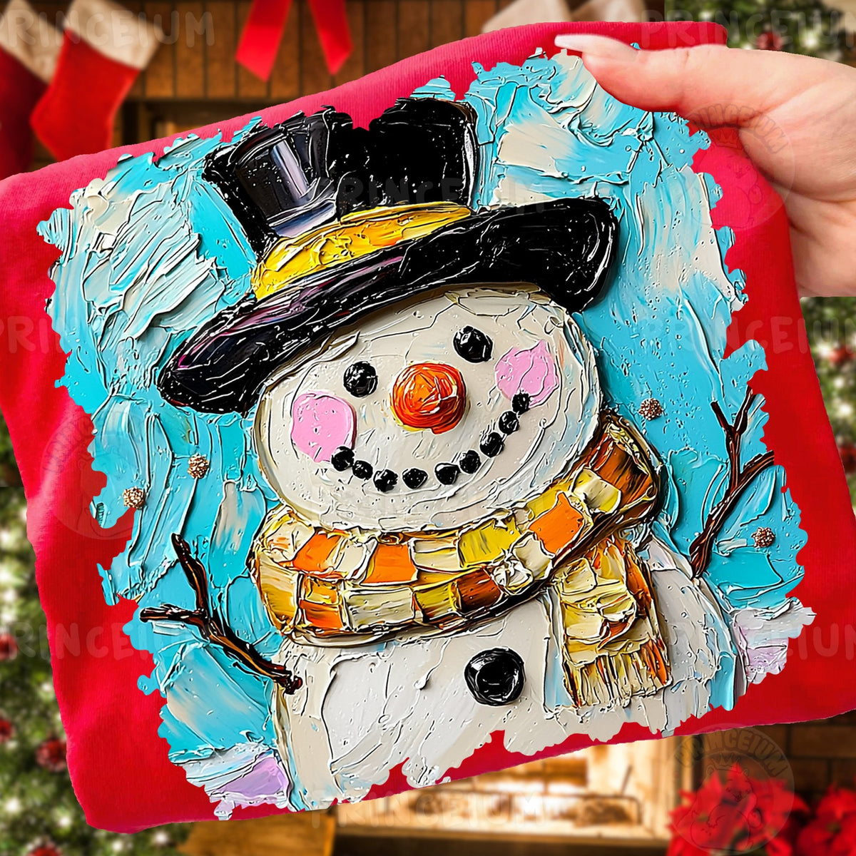 Textured Painted Snowman