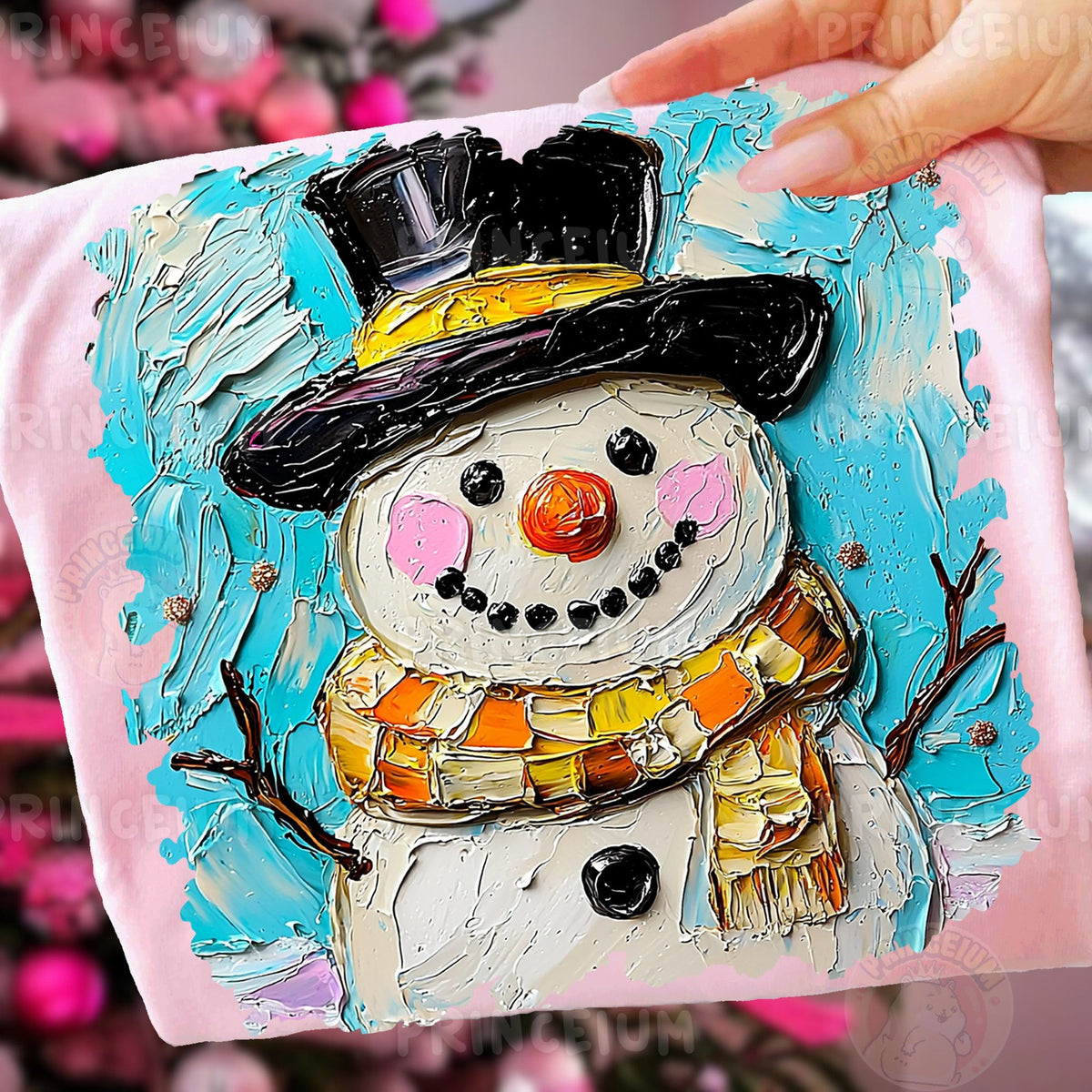Textured Painted Snowman