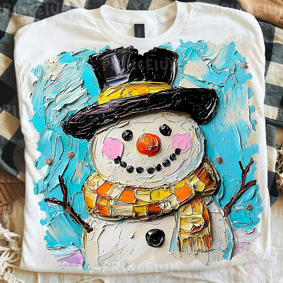 Textured Painted Snowman