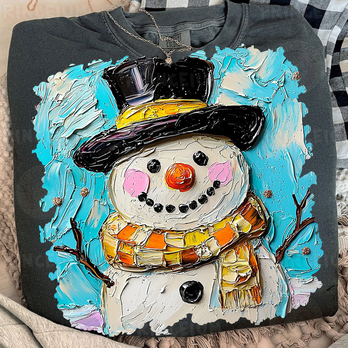 Textured Painted Snowman