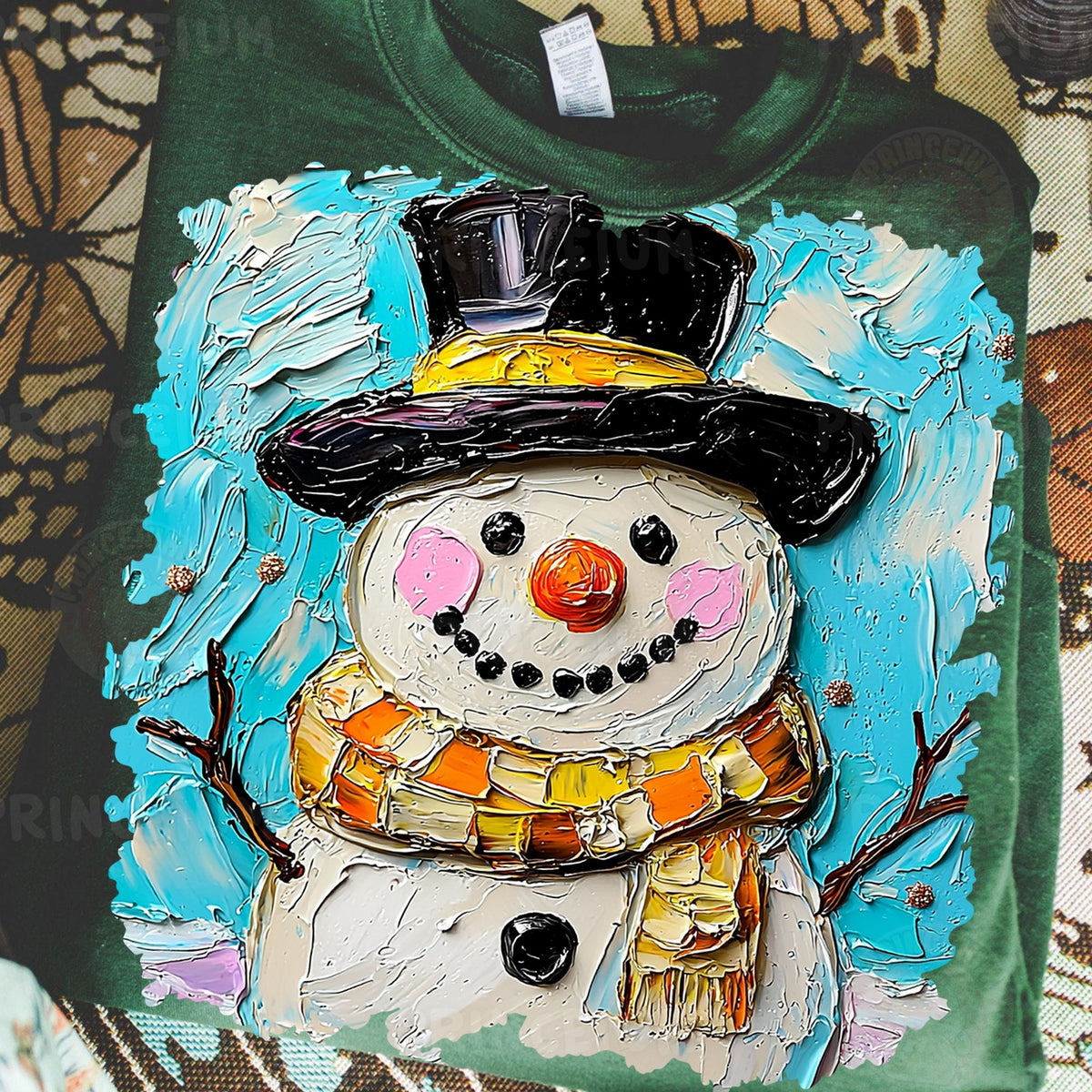 Textured Painted Snowman