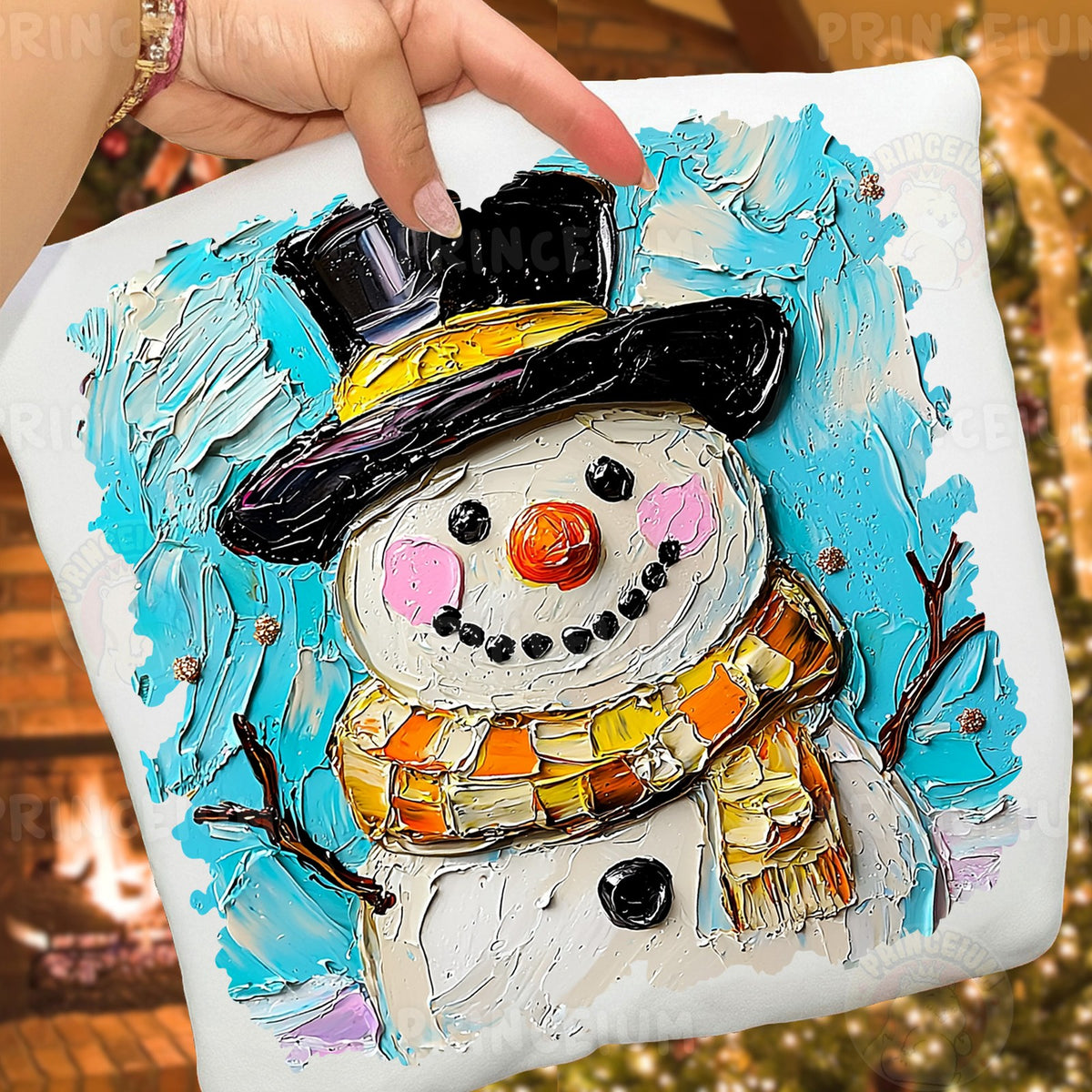 Textured Painted Snowman