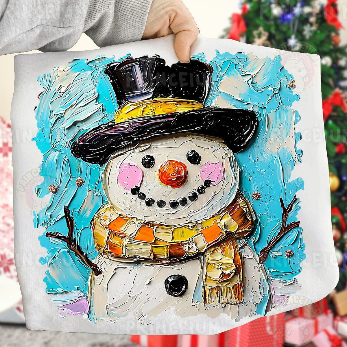Textured Painted Snowman