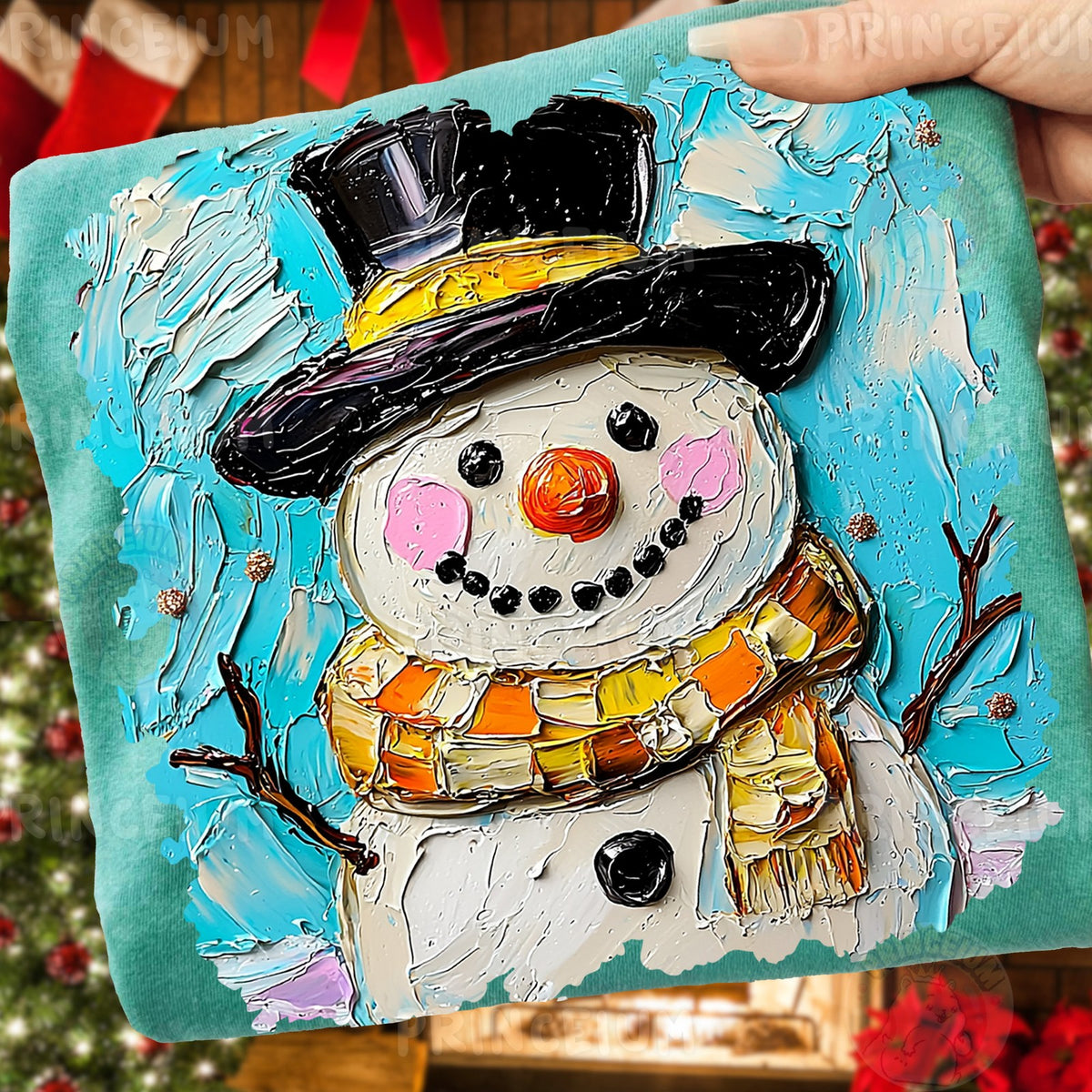 Textured Painted Snowman