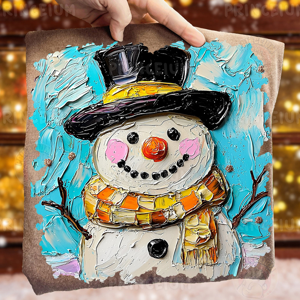 Textured Painted Snowman