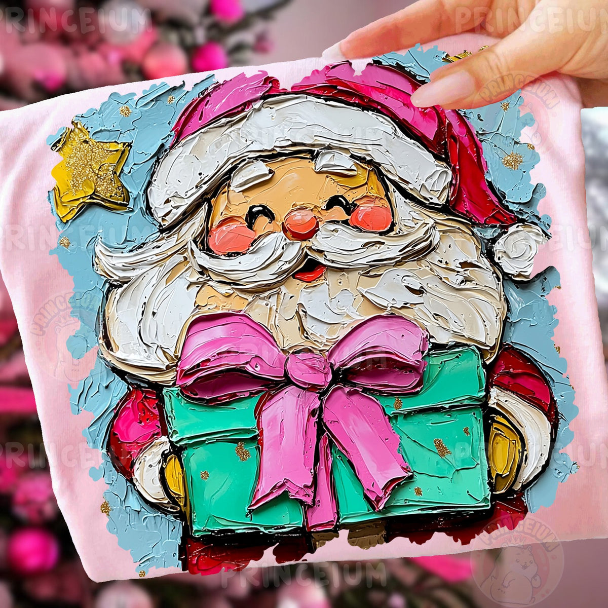 Painted Santa with Gift
