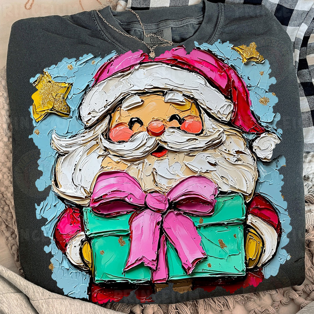 Painted Santa with Gift