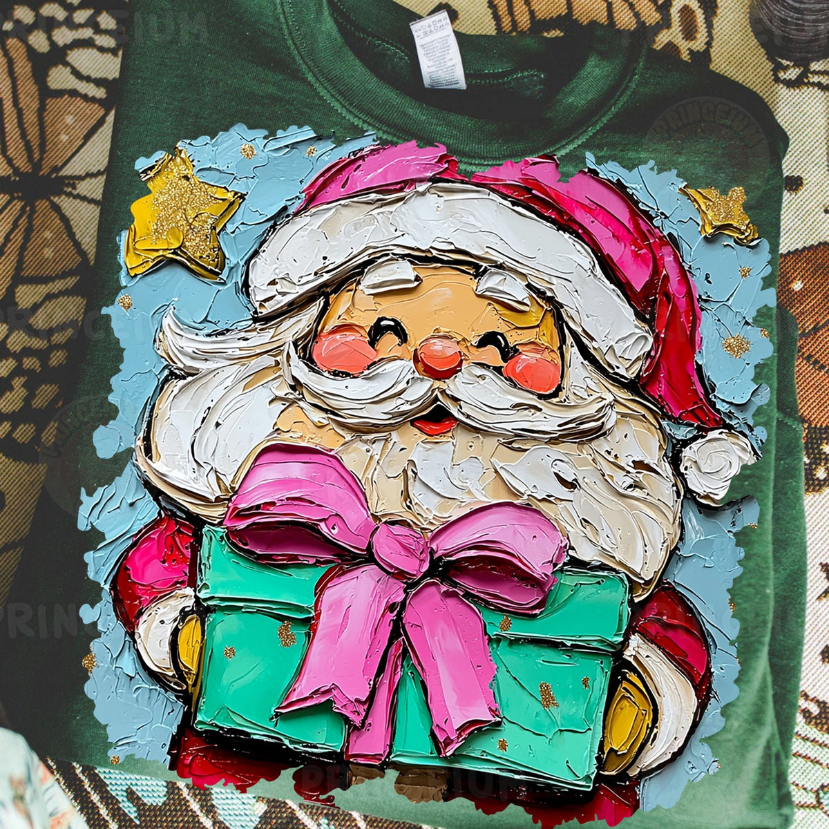 Painted Santa with Gift