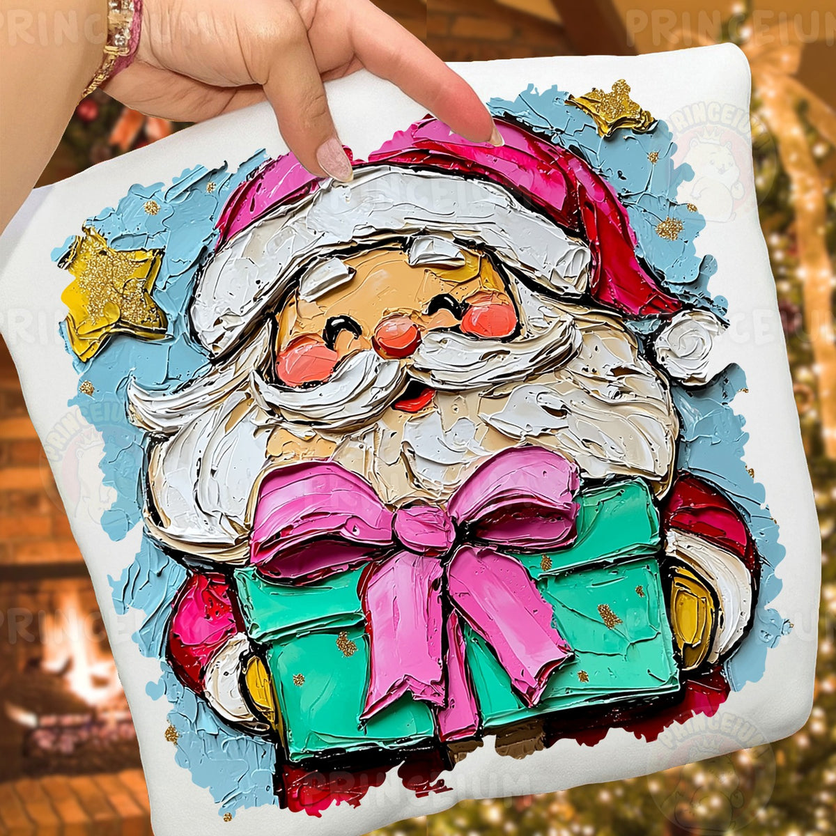 Painted Santa with Gift