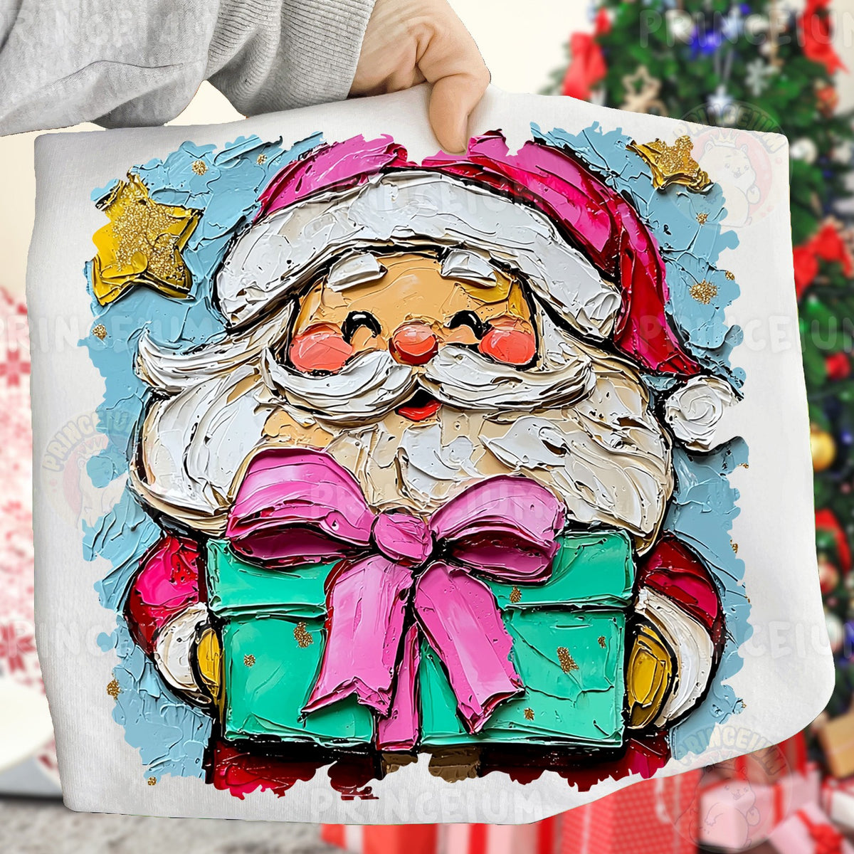 Painted Santa with Gift