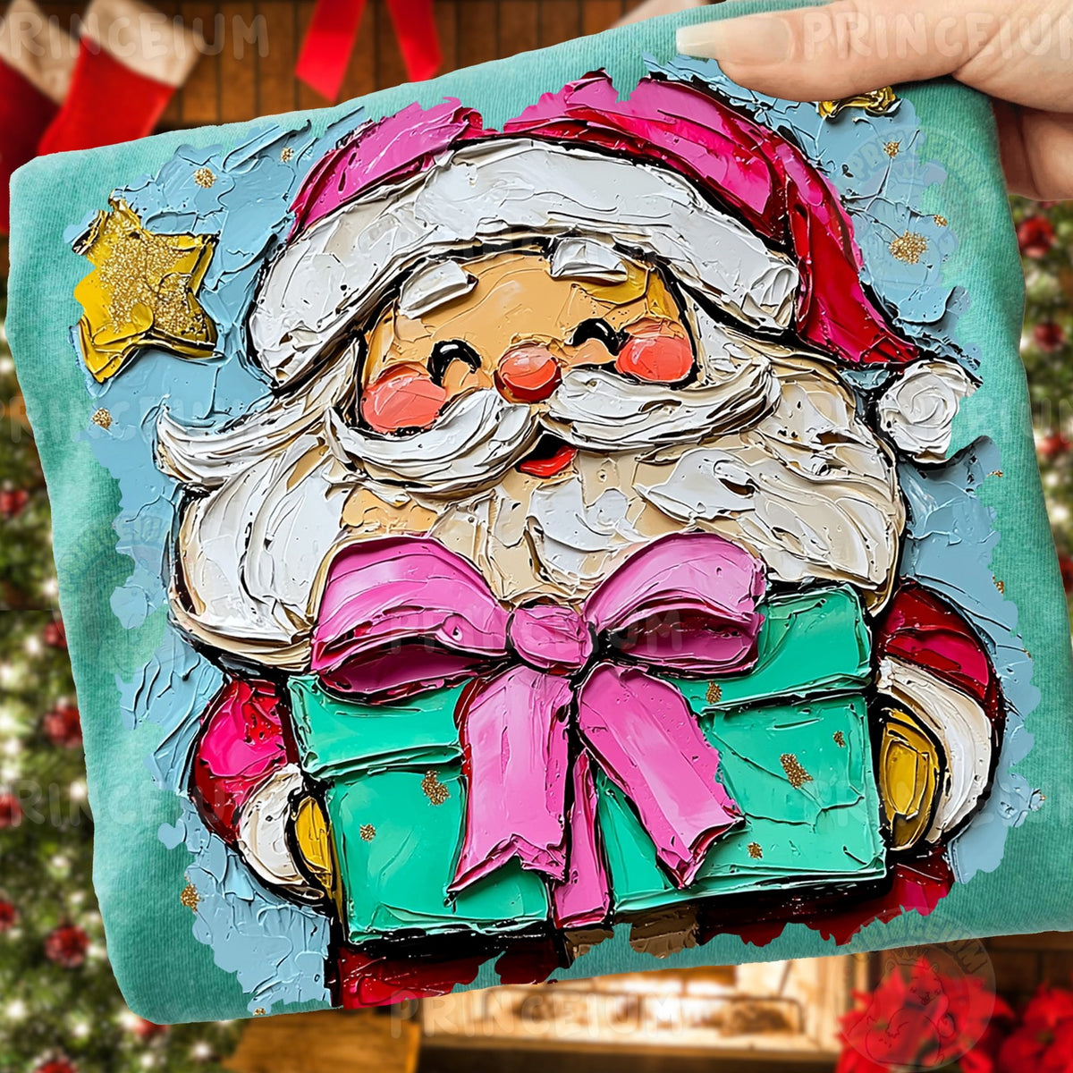 Painted Santa with Gift