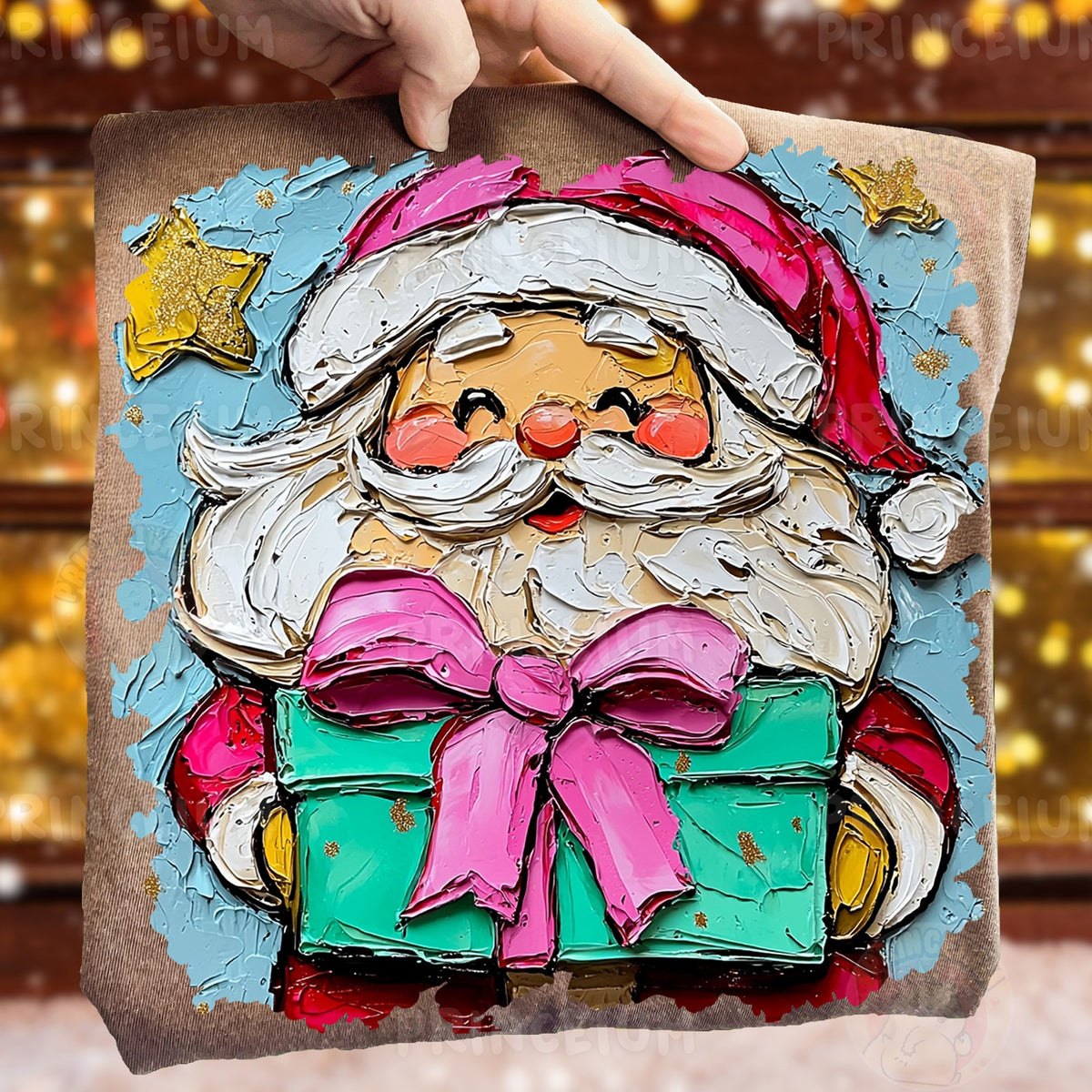 Painted Santa with Gift
