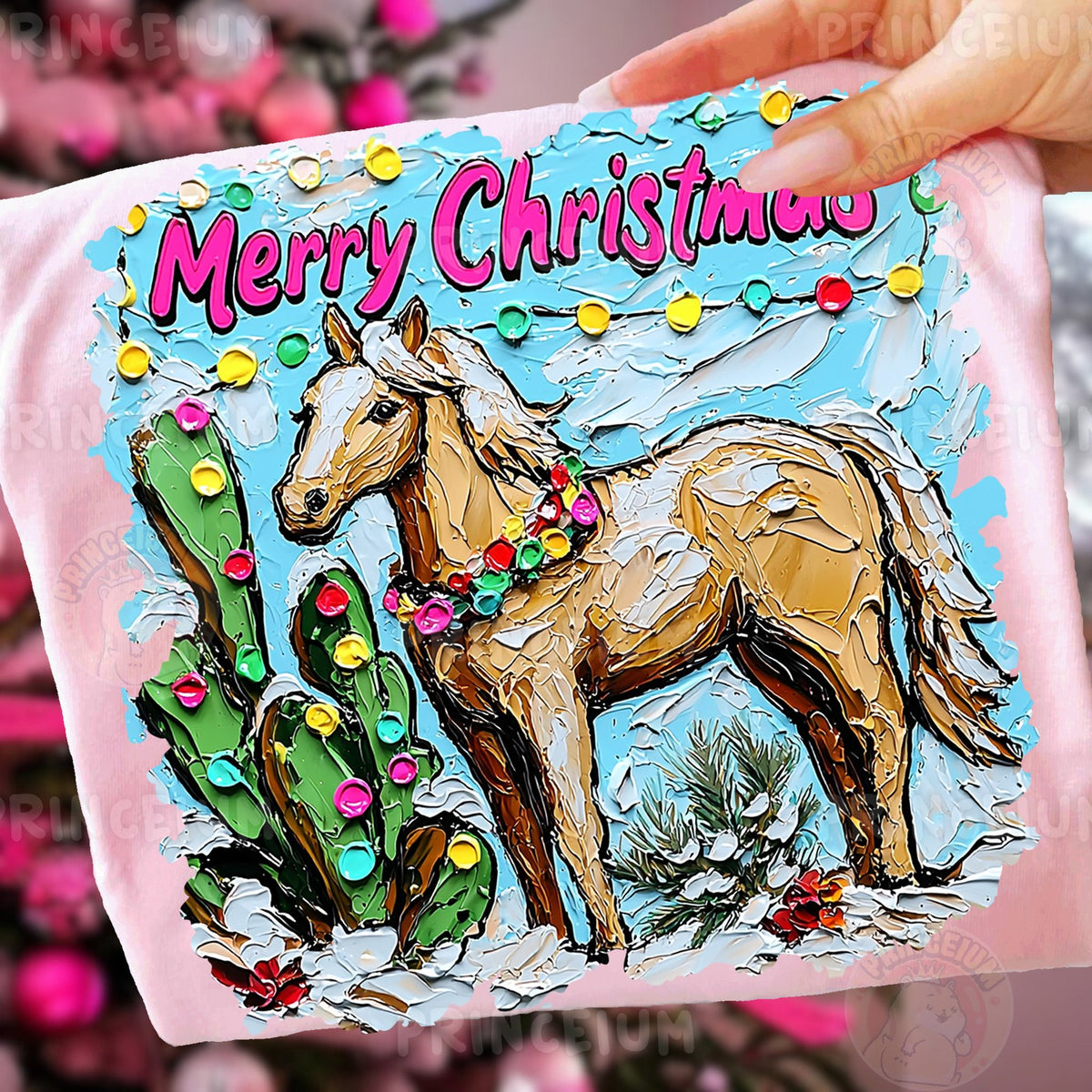 Merry Christmas Palomino Horse