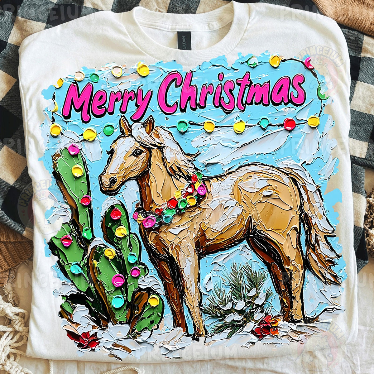 Merry Christmas Palomino Horse