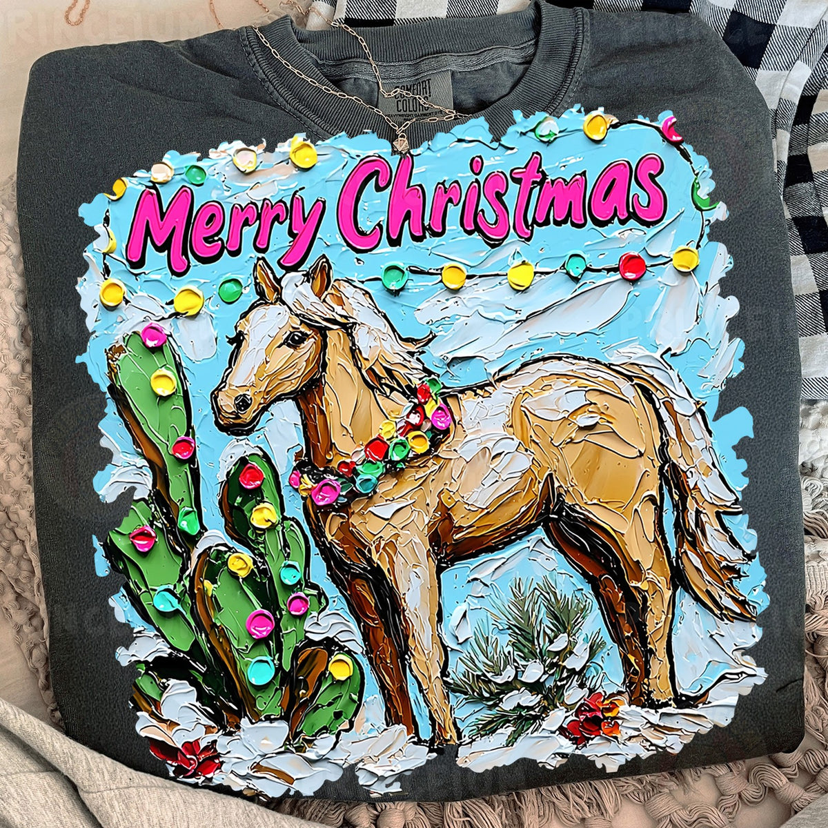 Merry Christmas Palomino Horse