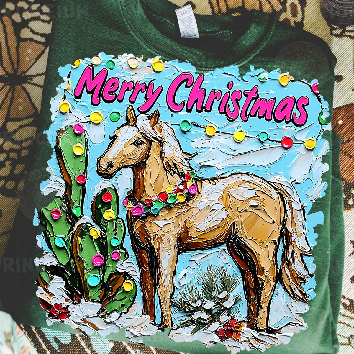 Merry Christmas Palomino Horse