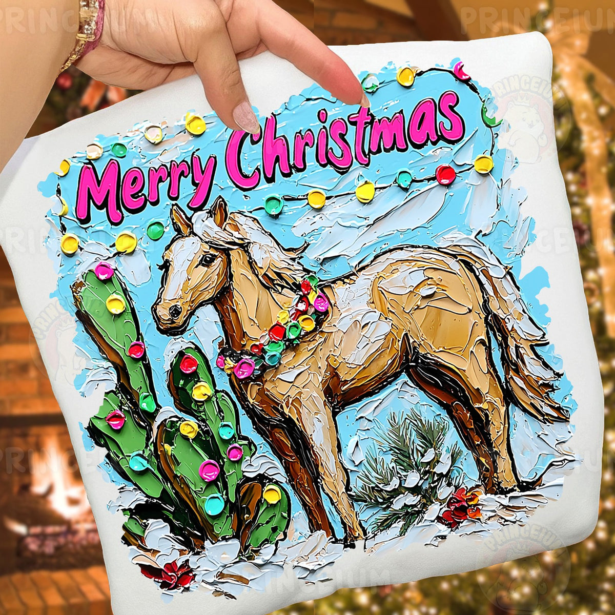 Merry Christmas Palomino Horse