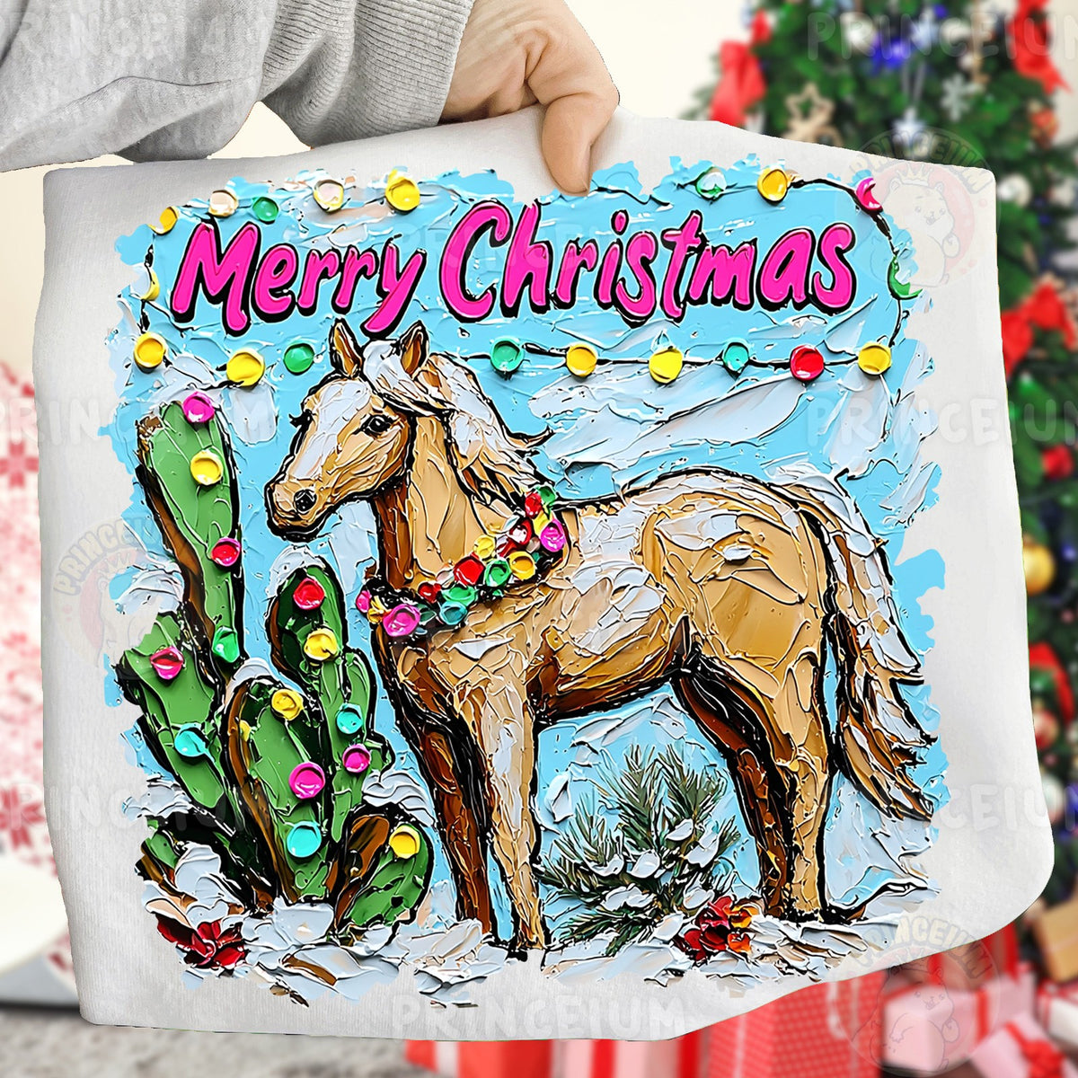Merry Christmas Palomino Horse