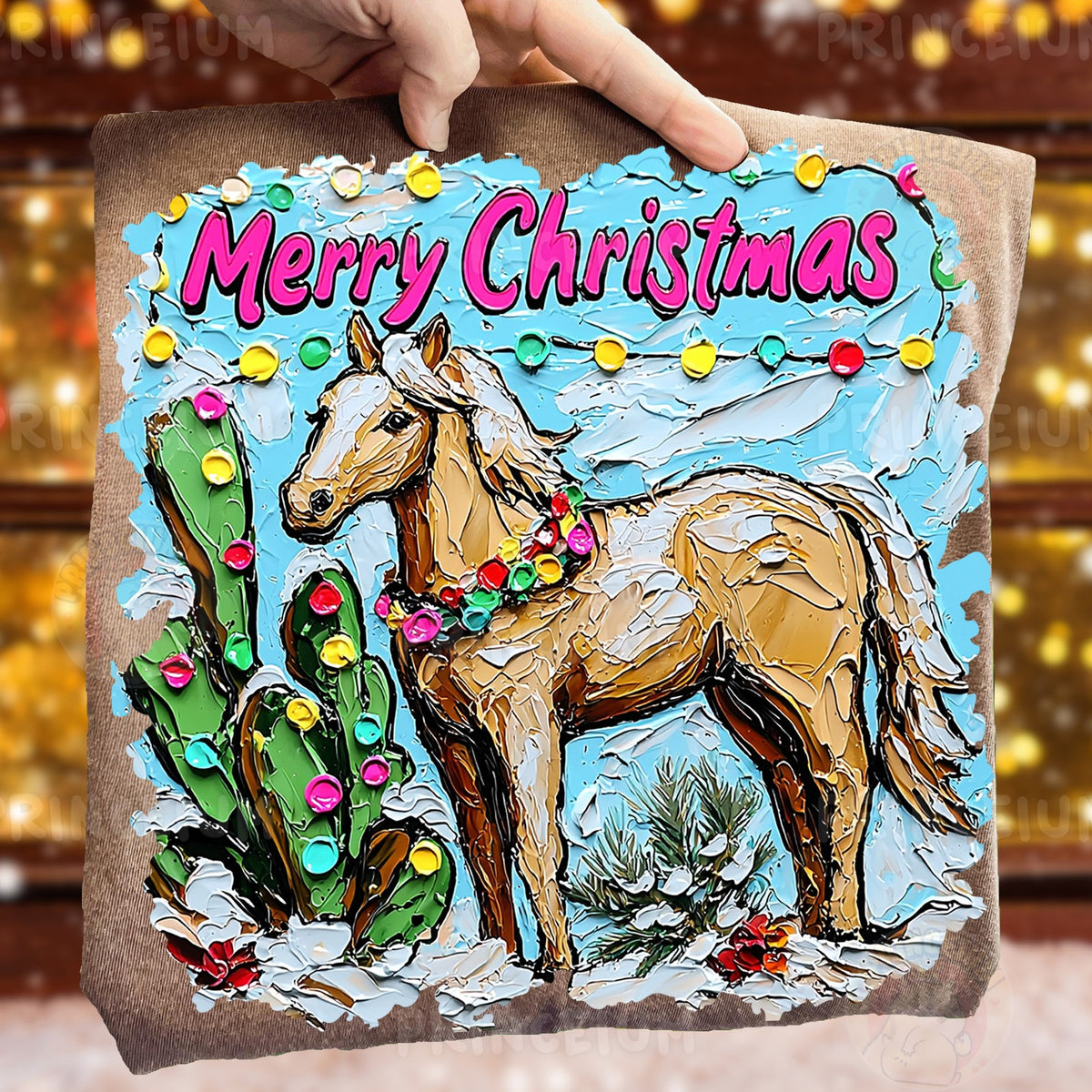 Merry Christmas Palomino Horse