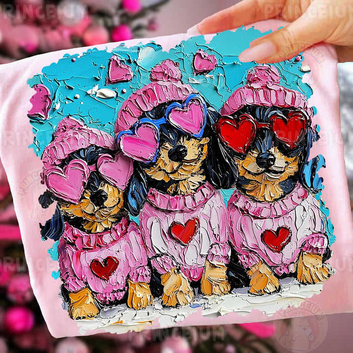 Cozy Valentine Puppy Trio