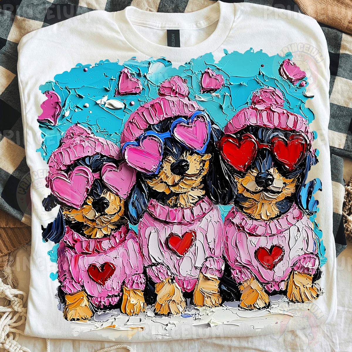 Cozy Valentine Puppy Trio