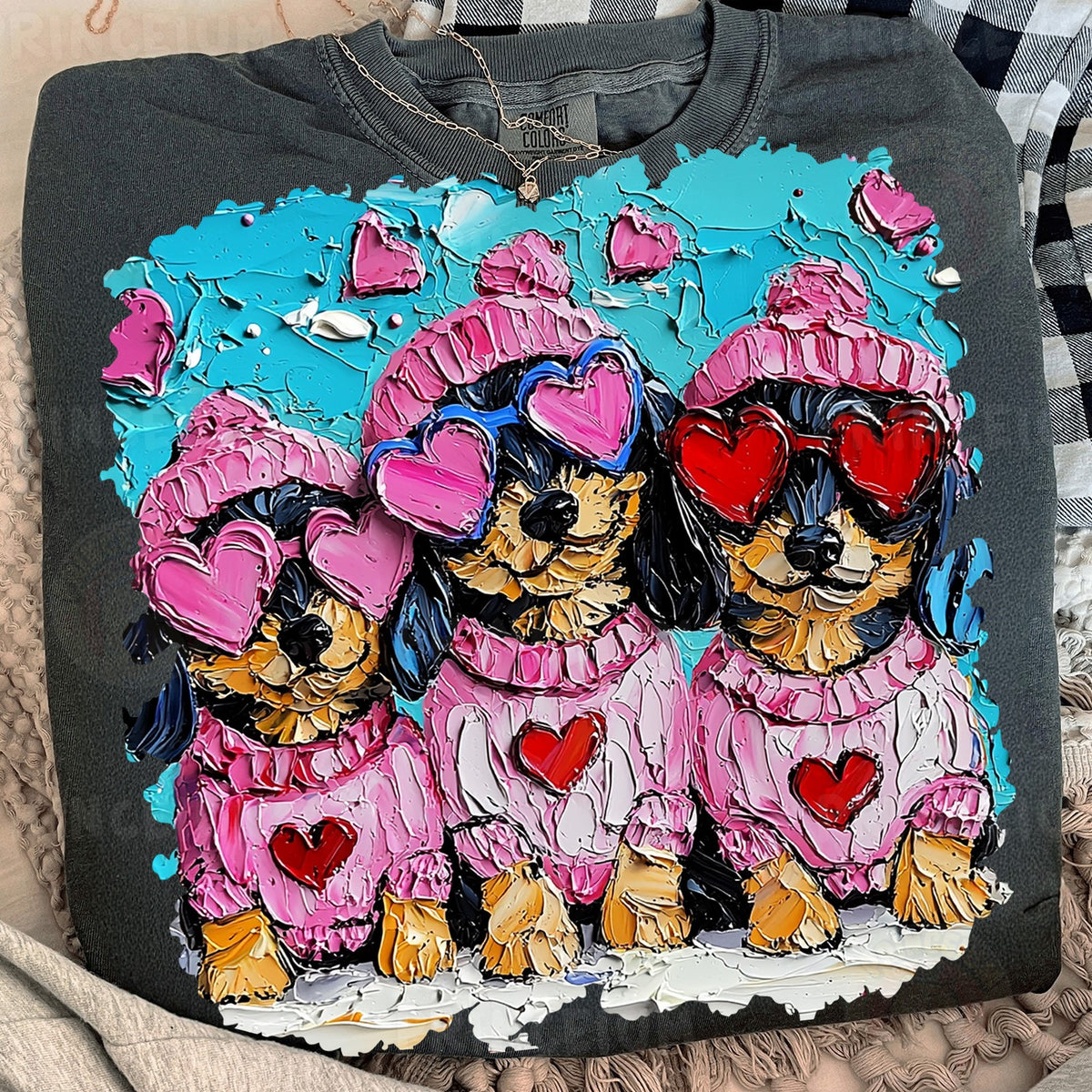 Cozy Valentine Puppy Trio