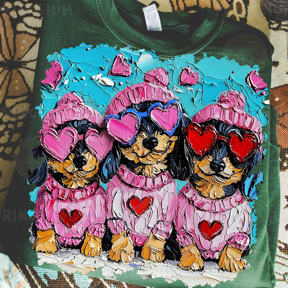 Cozy Valentine Puppy Trio