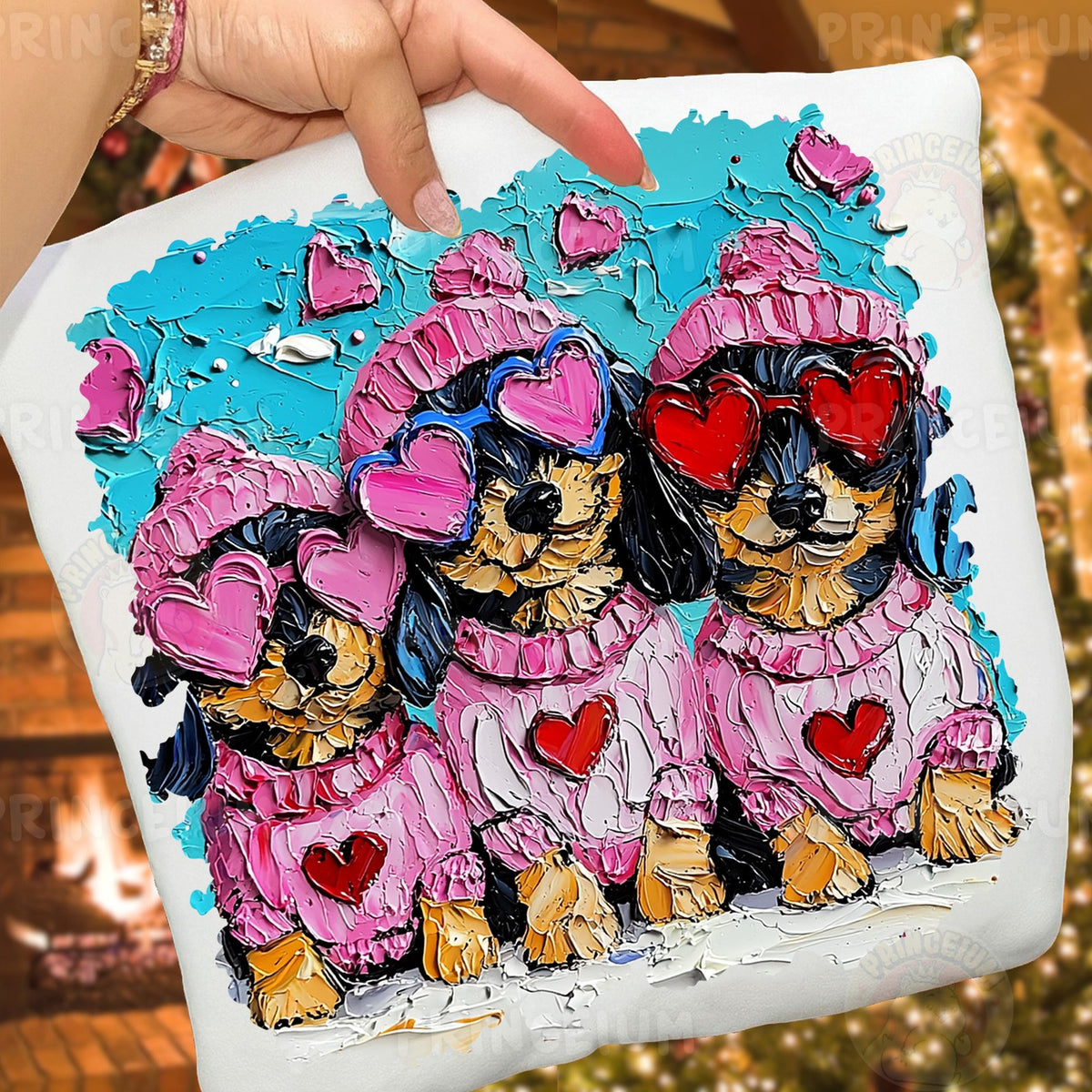 Cozy Valentine Puppy Trio