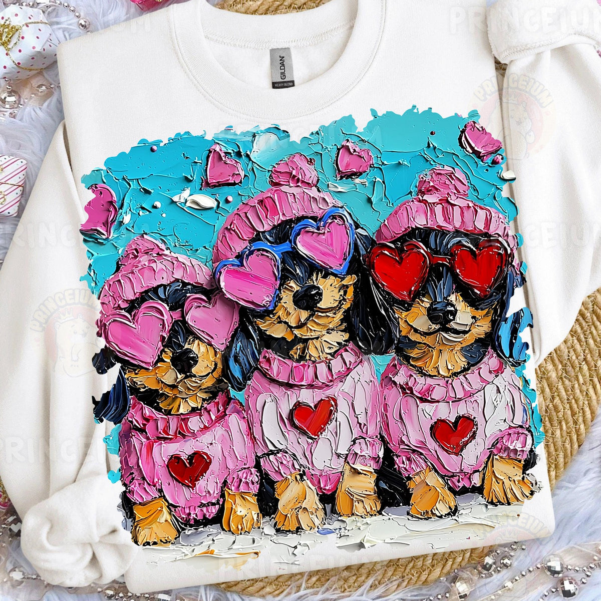 Cozy Valentine Puppy Trio
