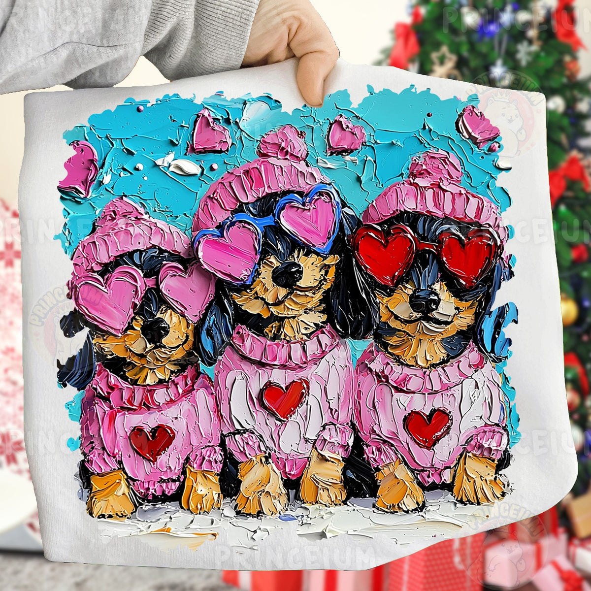 Cozy Valentine Puppy Trio