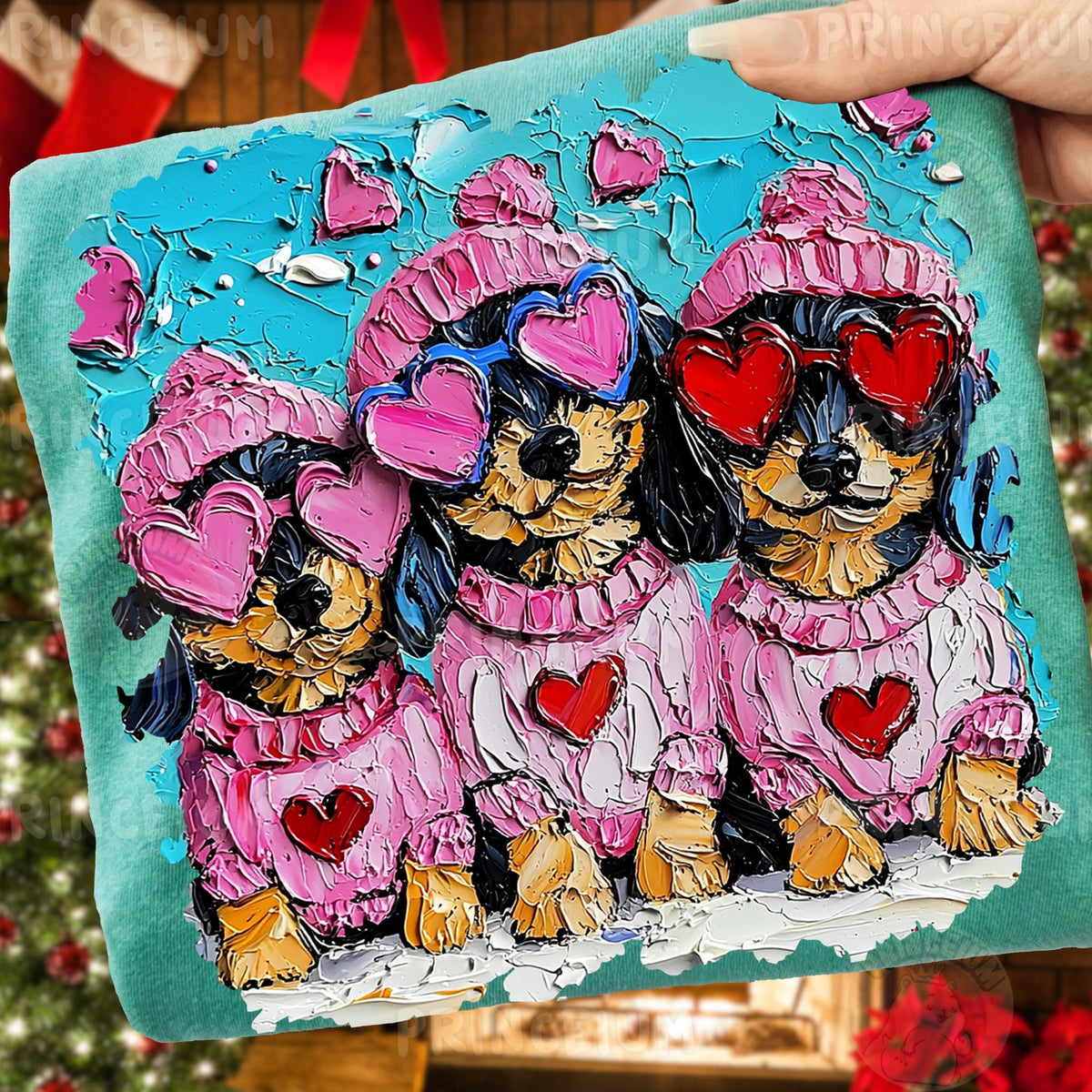 Cozy Valentine Puppy Trio
