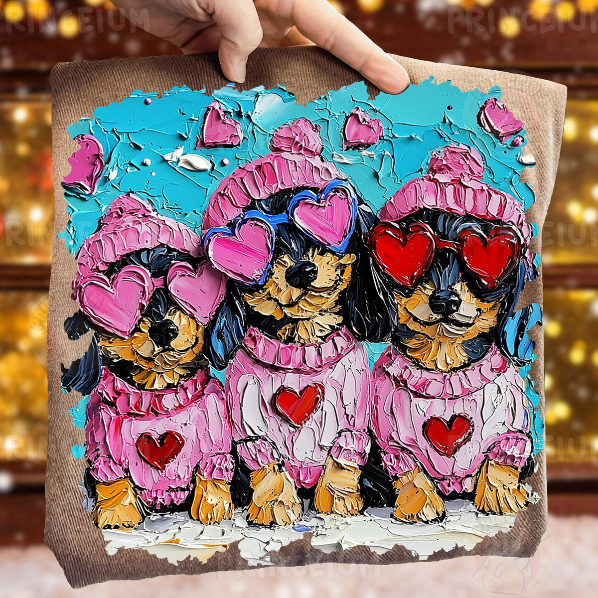 Cozy Valentine Puppy Trio