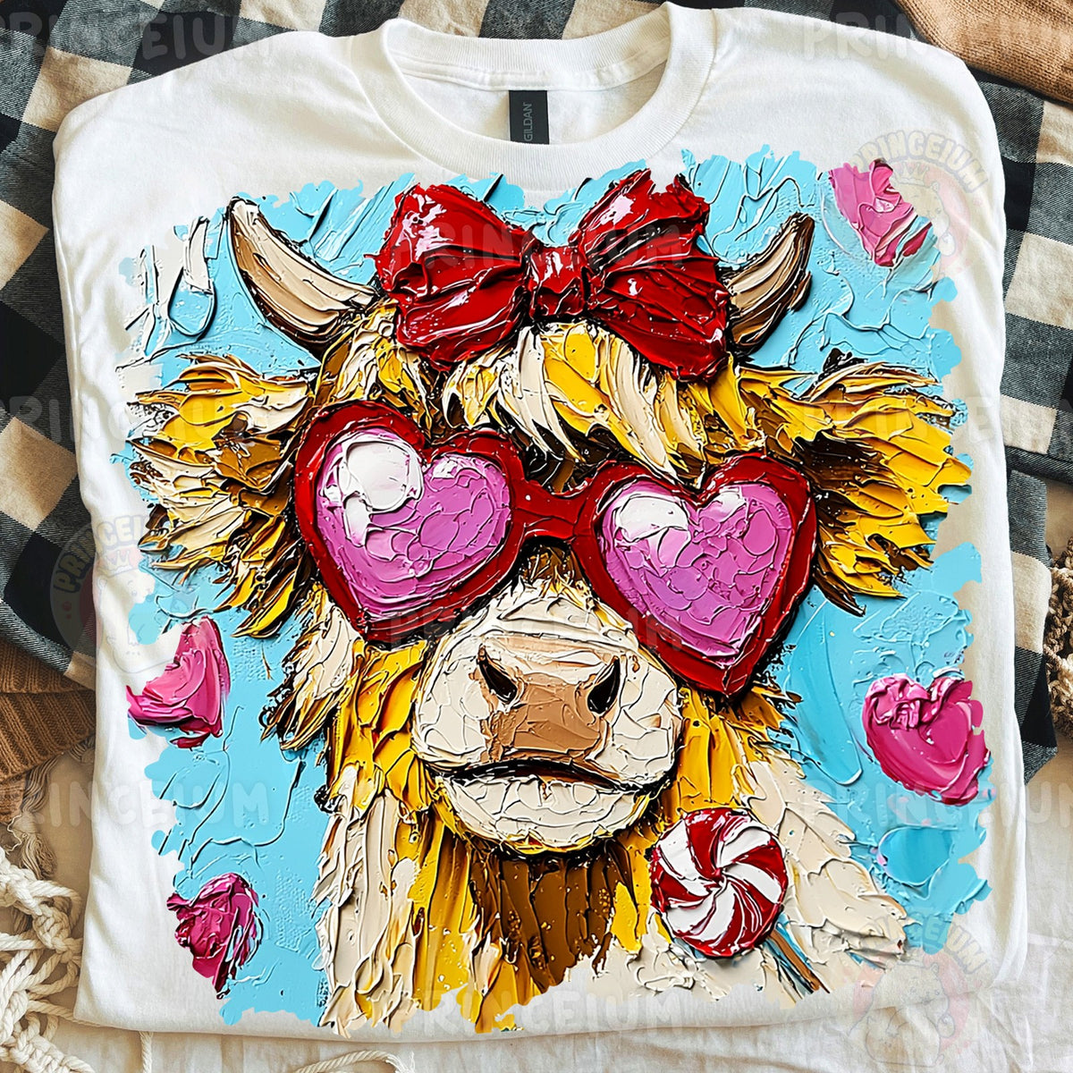 Valentine Highland Cow Heart Glasses
