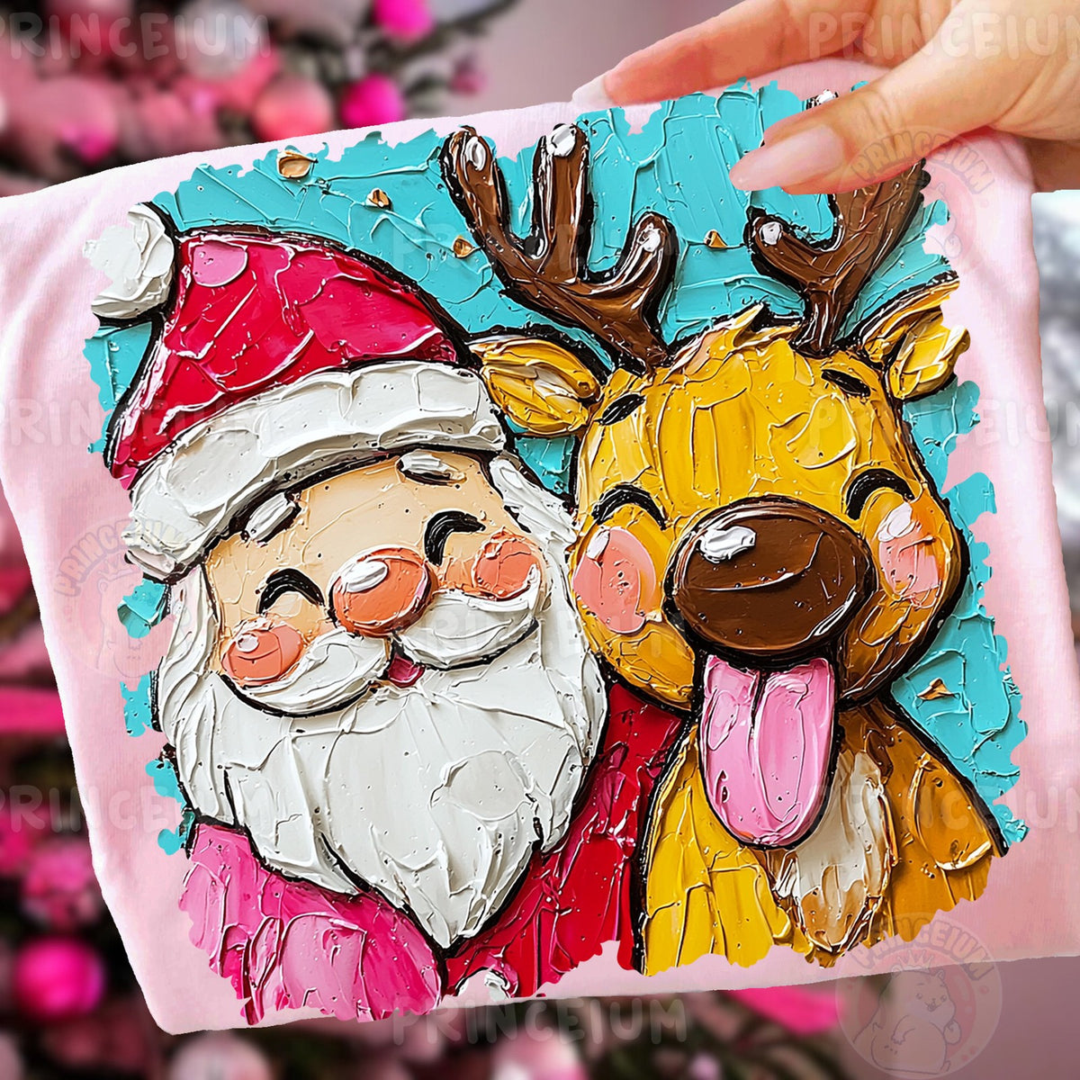 Santa and Reindeer Best Friends