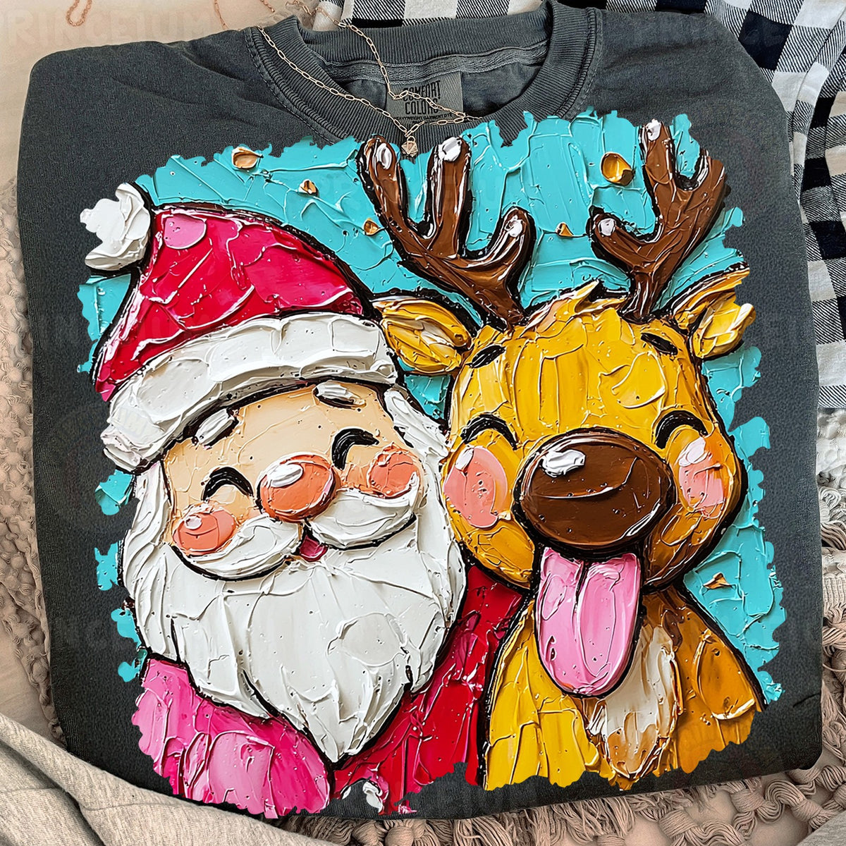 Santa and Reindeer Best Friends