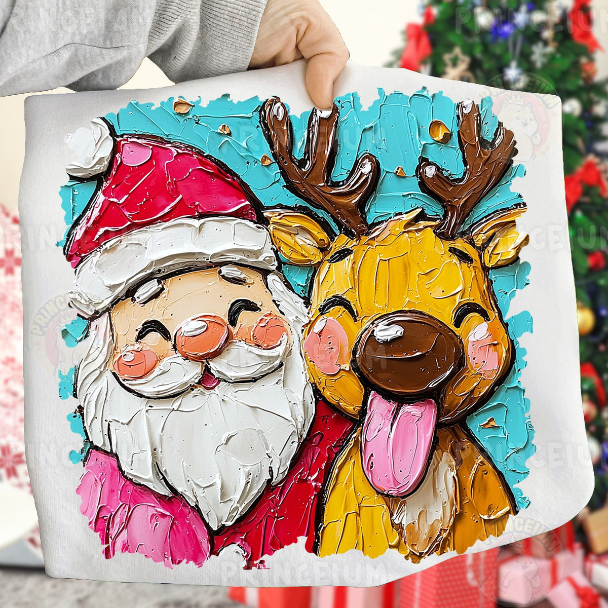 Santa and Reindeer Best Friends