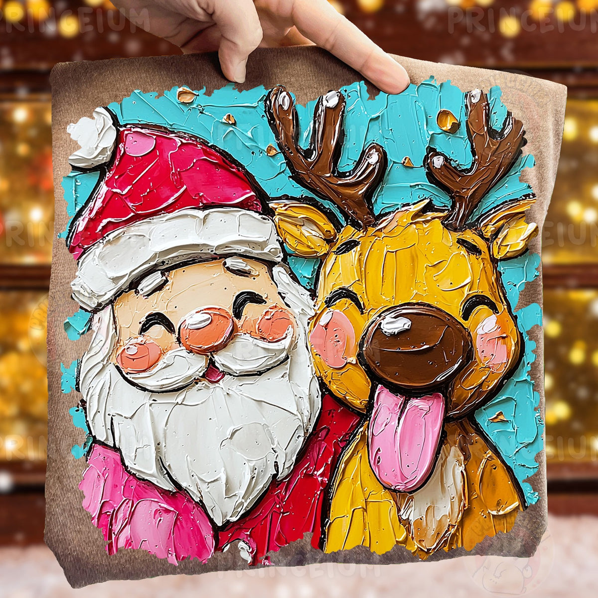 Santa and Reindeer Best Friends