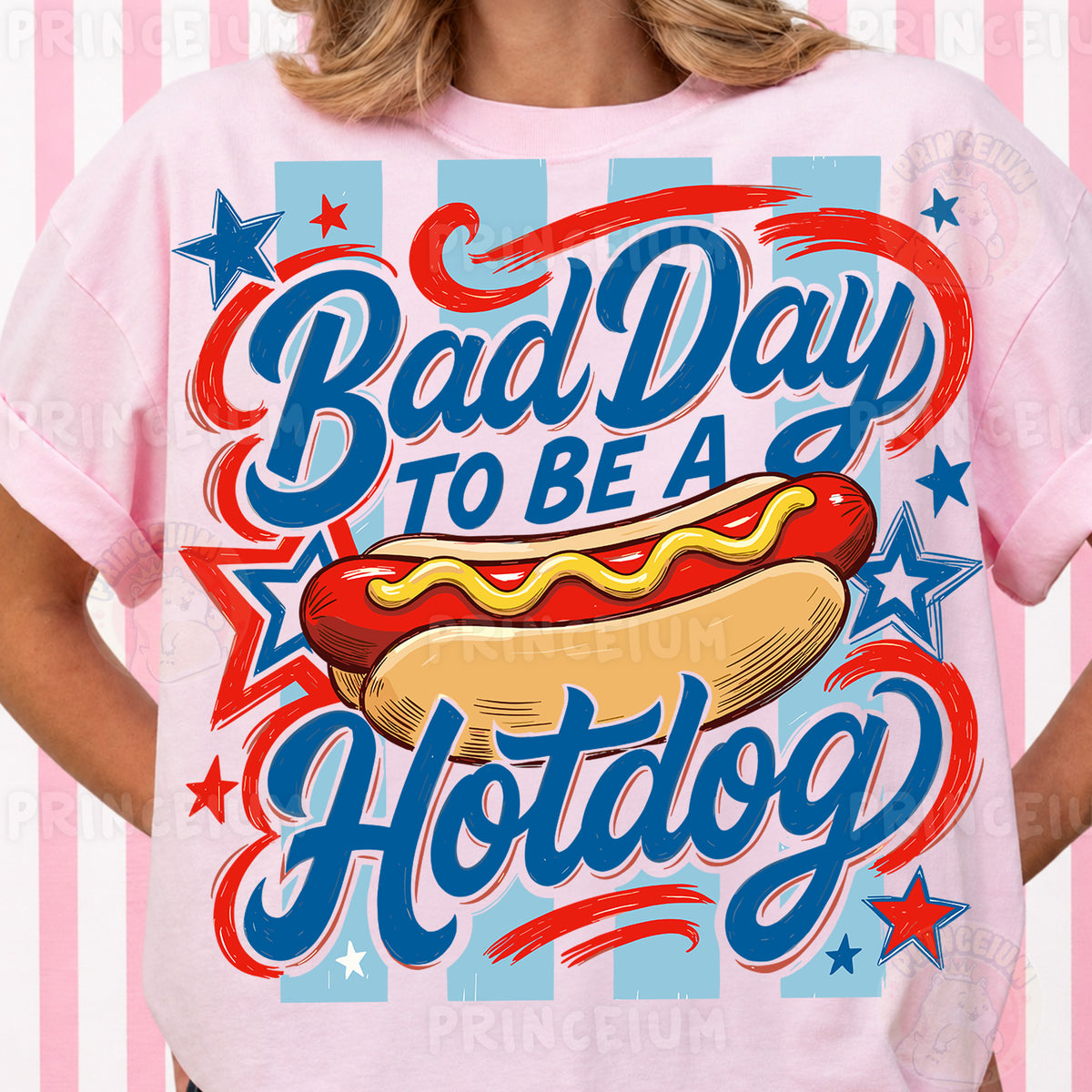 Bad Day To Be A Hotdog Sublimation Design PNG Funny Patriotic Hot Dog Digital Download